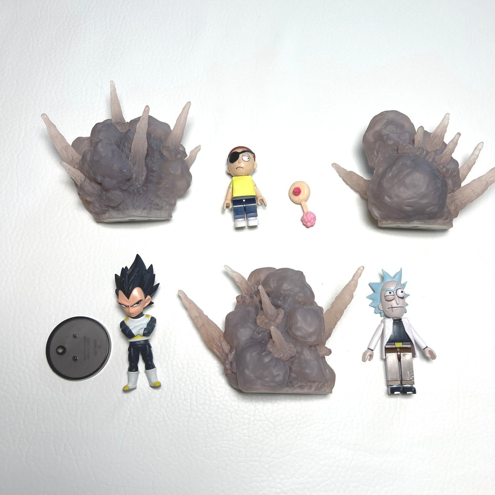 Bandai Dragon Ball Z Rick and Morty Vegeta Lot Tamashii Effects Explosion Gray